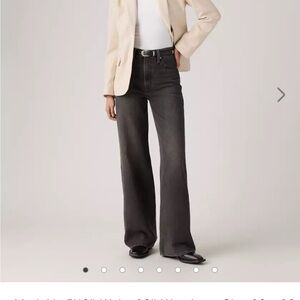 Levi's Ribcage Wide Leg Jeans Swipe Up Black